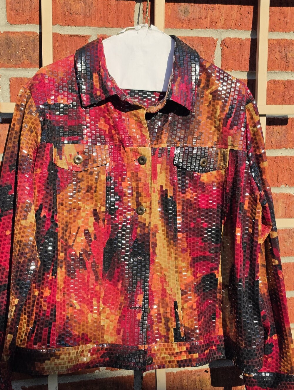 NEW Elementz Long Sleeve Sequin Flame Jacket Size 1X